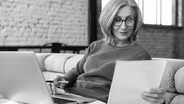 woman working on laptop